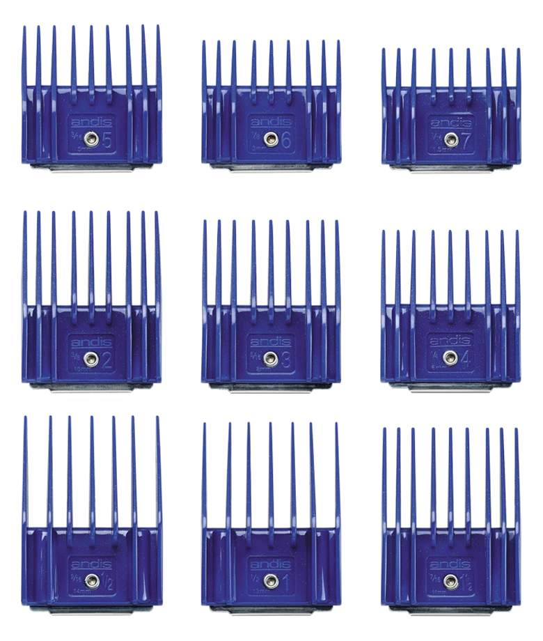 Andis Universal Comb Attachment 9pcs Set - Small 3 Andis Universal Comb Attachment 9pcs Set - Small