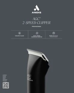 Andis AGCB 2 Speed Brushless Clipper - Black -Pet Supplies Store AN 24685 4