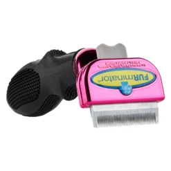 Furminator DeShedding Tool - Small Cat Long Hair Metallic [Pink] -Pet Supplies Store FU 01224 2