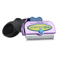 Furminator DeShedding Tool - Large Cat Short Hair Metallic [Purple] -Pet Supplies Store FU 01225 2