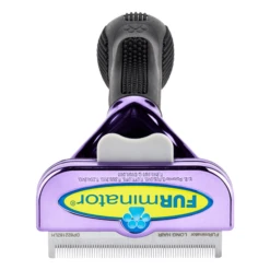 Furminator DeShedding Tool - Large Cat Long Hair Metallic [Purple] -Pet Supplies Store FU 01226 3