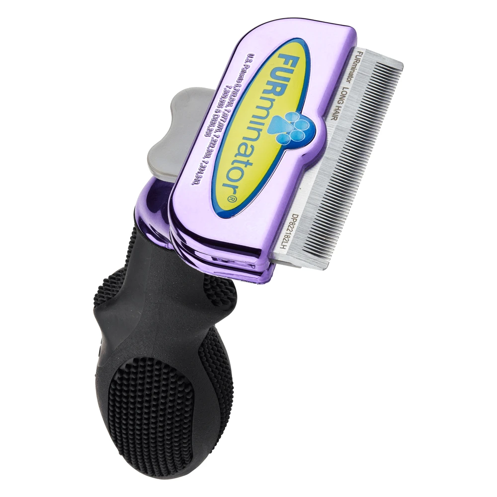 Furminator DeShedding Tool - Large Cat Long Hair Metallic [Purple]