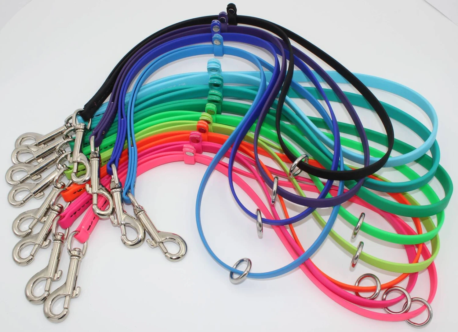 GroomTech Biothane Grooming Loops With Ring 18" X 1/2" - Teal 3 GroomTech Biothane Grooming Loops With Ring 18" X 1/2" - Teal