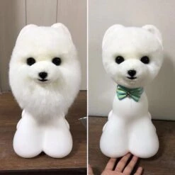 Mr. Jiang Teddy Bear Head Hair / Model Dog [White] -Pet Supplies Store MJ TB04W 3
