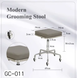 Groomer's Modern Groomer Stool With Square Cushion (Grey) 11 Groomer's Modern Groomer Stool With Square Cushion (Grey) -Pet Supplies Store T GC011 4