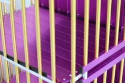 Aeolus 4-Berth Show Trolley With 6" Rubber Wheels - Large [Gold And Purple] -Pet Supplies Store T KB511NAF GP Kit6W 4