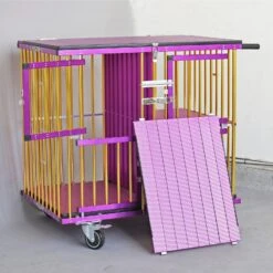 Aeolus 4-Berth Show Trolley With 6" Rubber Wheels - Large [Gold And Purple] -Pet Supplies Store T KB511NAF GP Kit6W 6