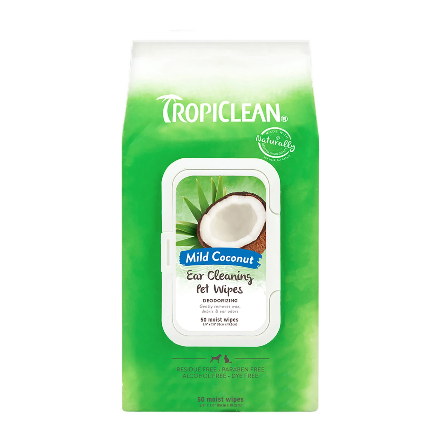TropiClean Mild Coconut Ear Cleaning Wipes 50 Pack 3 TropiClean Mild Coconut Ear Cleaning Wipes 50 Pack
